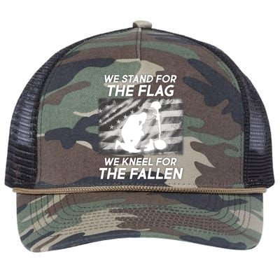 We Stand For The Flag We Kneel For The Fallen Retro Rope Trucker Hat Cap