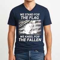 We Stand For The Flag We Kneel For The Fallen V-Neck T-Shirt