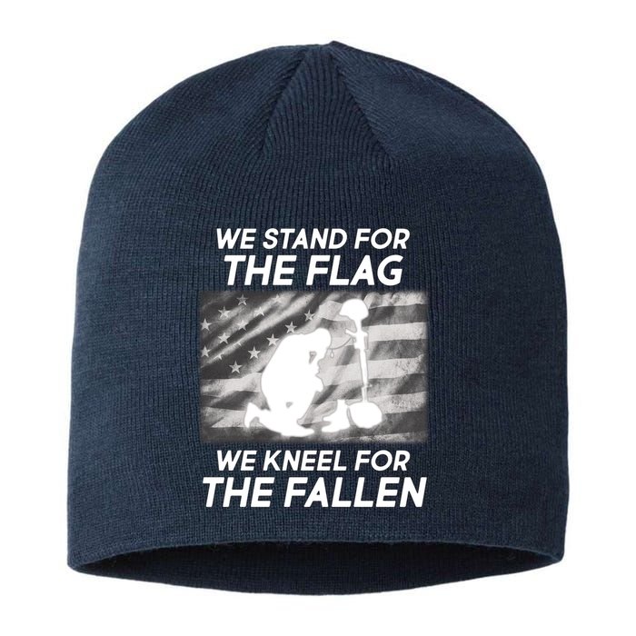 We Stand For The Flag We Kneel For The Fallen Sustainable Beanie