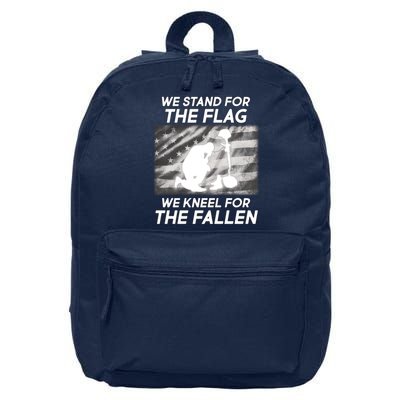We Stand For The Flag We Kneel For The Fallen 16 in Basic Backpack