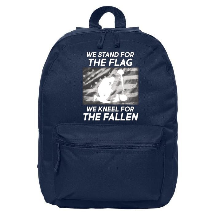 We Stand For The Flag We Kneel For The Fallen 16 in Basic Backpack