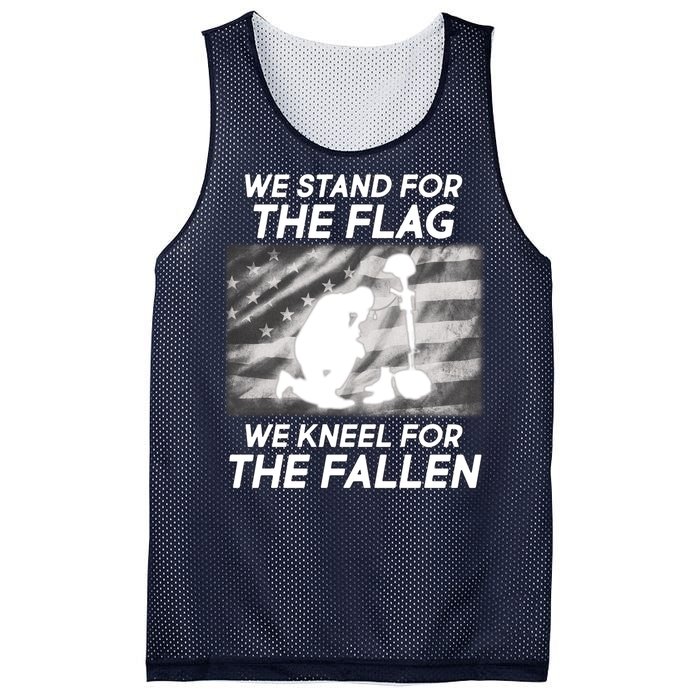 We Stand For The Flag We Kneel For The Fallen Mesh Reversible Basketball Jersey Tank