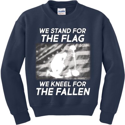 We Stand For The Flag We Kneel For The Fallen Kids Sweatshirt