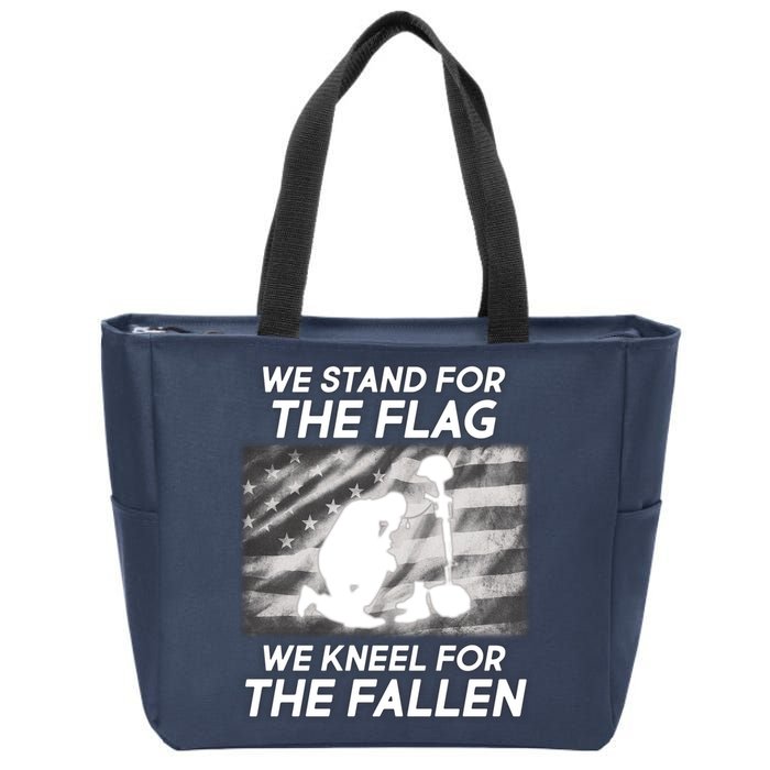 We Stand For The Flag We Kneel For The Fallen Zip Tote Bag