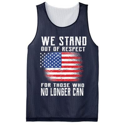 We Stand Out Of Respect For Those Who No Longer Can Mesh Reversible Basketball Jersey Tank
