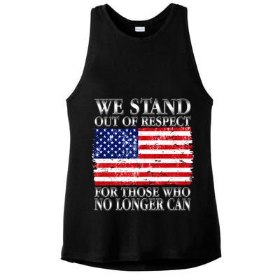 We Stand Out Of Respect Support Our Troops Ladies PosiCharge Tri-Blend Wicking Tank