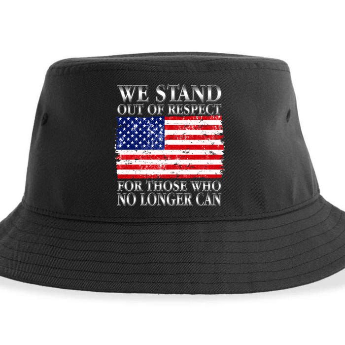 We Stand Out Of Respect Support Our Troops Sustainable Bucket Hat