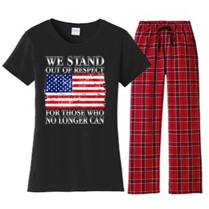 We Stand Out Of Respect Support Our Troops Women's Flannel Pajama Set