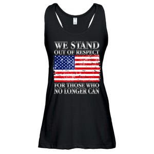 We Stand Out Of Respect Support Our Troops Ladies Essential Flowy Tank