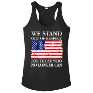 We Stand Out Of Respect Support Our Troops Ladies PosiCharge Competitor Racerback Tank