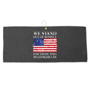 We Stand Out Of Respect Support Our Troops Large Microfiber Waffle Golf Towel