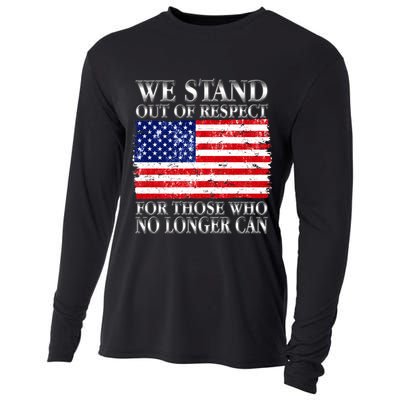 We Stand Out Of Respect Support Our Troops Cooling Performance Long Sleeve Crew