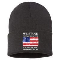 We Stand Out Of Respect Support Our Troops Sustainable Knit Beanie