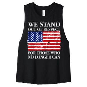 We Stand Out Of Respect Support Our Troops Women's Racerback Cropped Tank