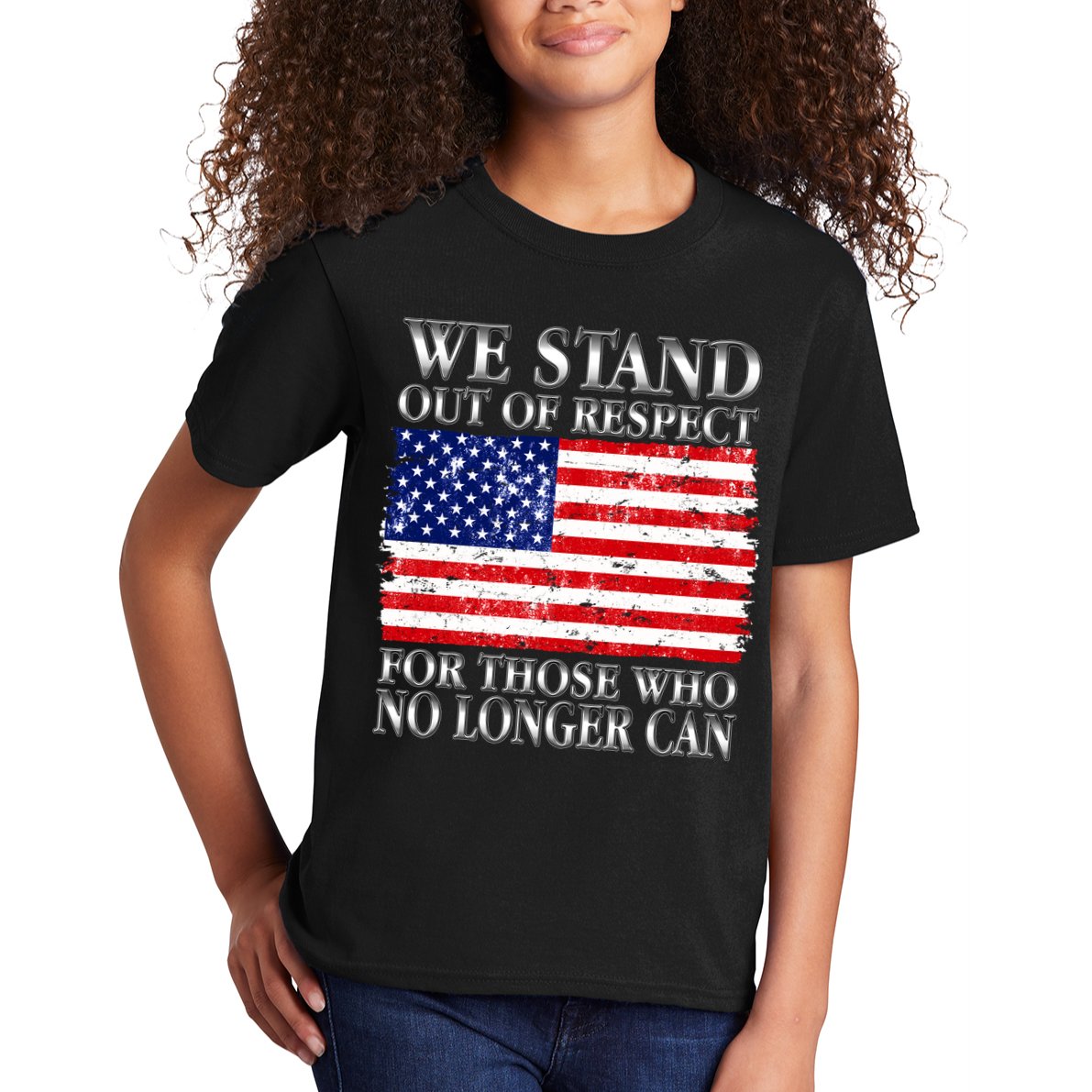 We Stand Out Of Respect Support Our Troops Kids T-Shirt
