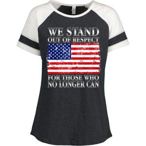 We Stand Out Of Respect Support Our Troops Enza Ladies Jersey Colorblock Tee