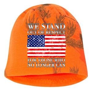 We Stand Out Of Respect Support Our Troops Kati - Camo Knit Beanie