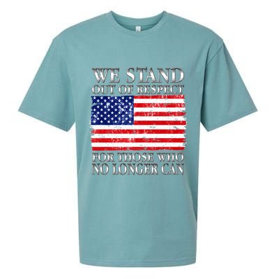 We Stand Out Of Respect Support Our Troops Sueded Cloud Jersey T-Shirt