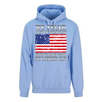 We Stand Out Of Respect Support Our Troops Unisex Surf Hoodie