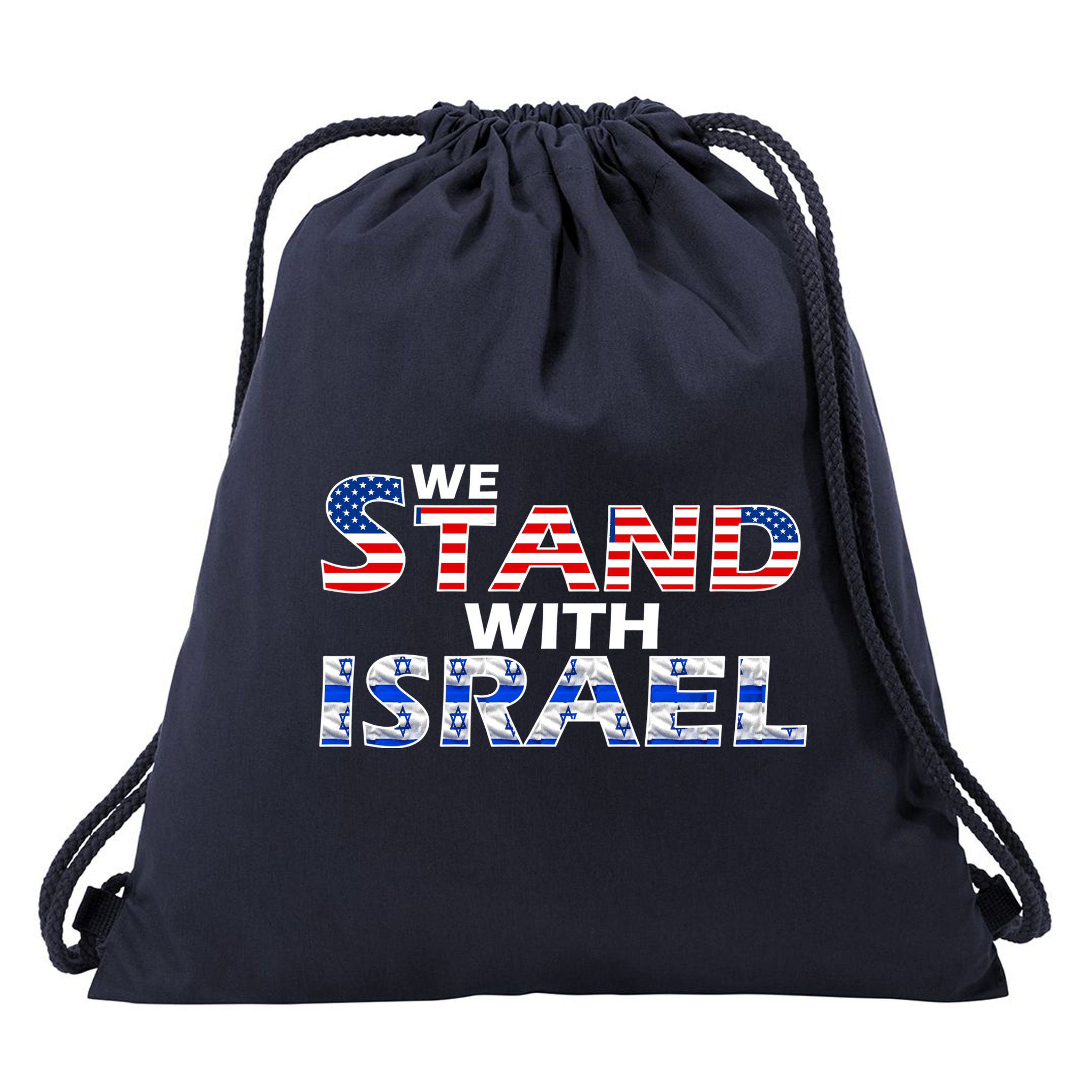 We Stand With Israel USA Drawstring Bag