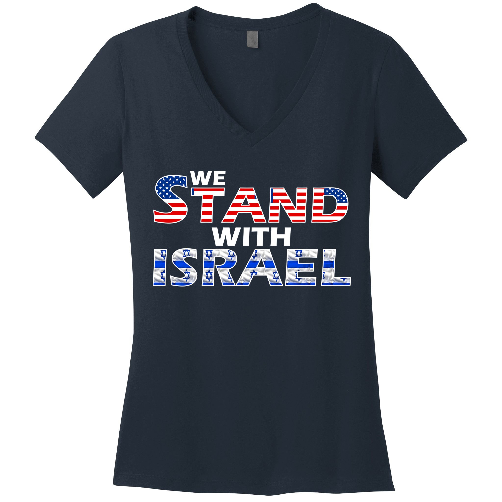 We Stand With Israel USA Women's V-Neck T-Shirt