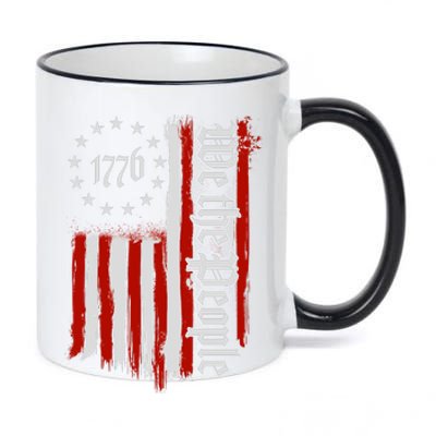 We The People 1776 Distressed USA American Flag 11oz Black Color Changing Mug