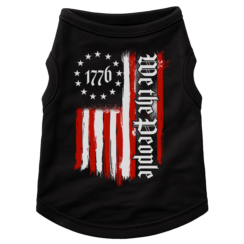 We The People 1776 Distressed USA American Flag Doggie Tank