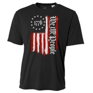 We The People 1776 Distressed USA American Flag Cooling Performance Crew T-Shirt