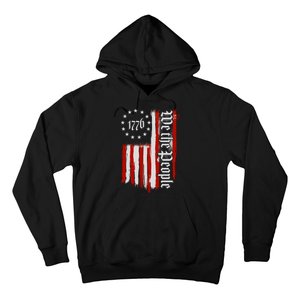 We The People 1776 Distressed USA American Flag Hoodie