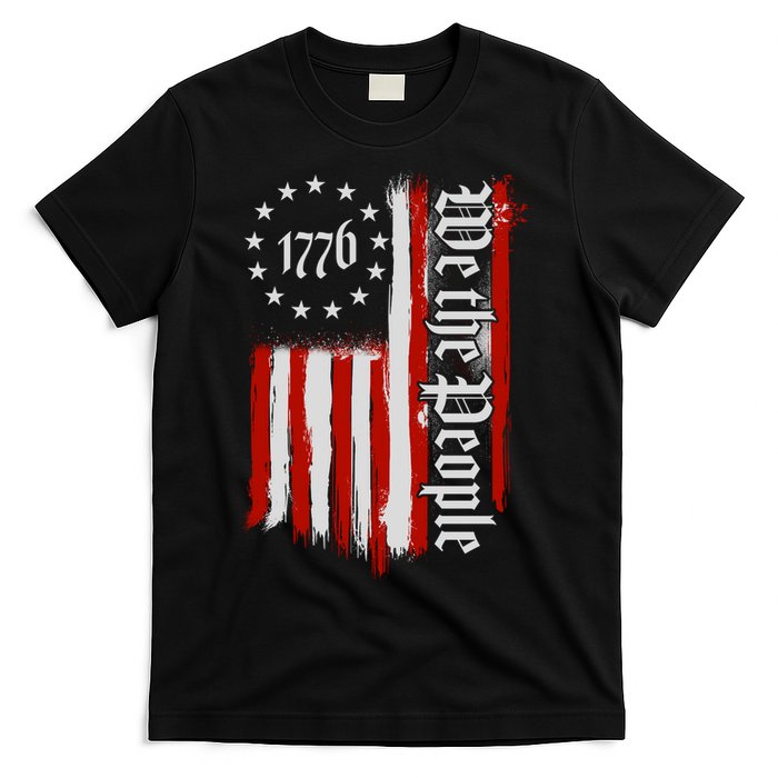 We The People 1776 Distressed USA American Flag T-Shirt