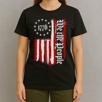 We The People 1776 Distressed USA American Flag T-Shirt