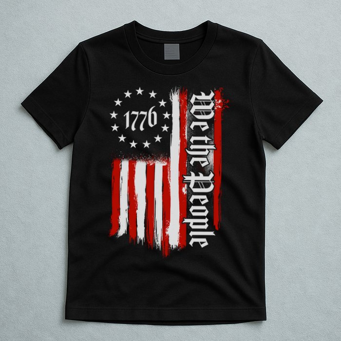 We The People 1776 Distressed USA American Flag T-Shirt