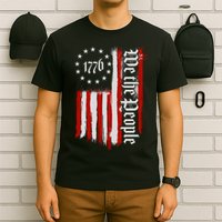 We The People 1776 Distressed USA American Flag T-Shirt