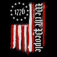 We The People 1776 Distressed USA American Flag T-Shirt