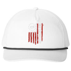 We The People 1776 Distressed USA American Flag Snapback Five-Panel Rope Hat