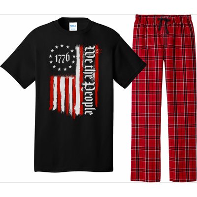 We The People 1776 Distressed USA American Flag Pajama Set