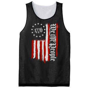 We The People 1776 Distressed USA American Flag Mesh Reversible Basketball Jersey Tank