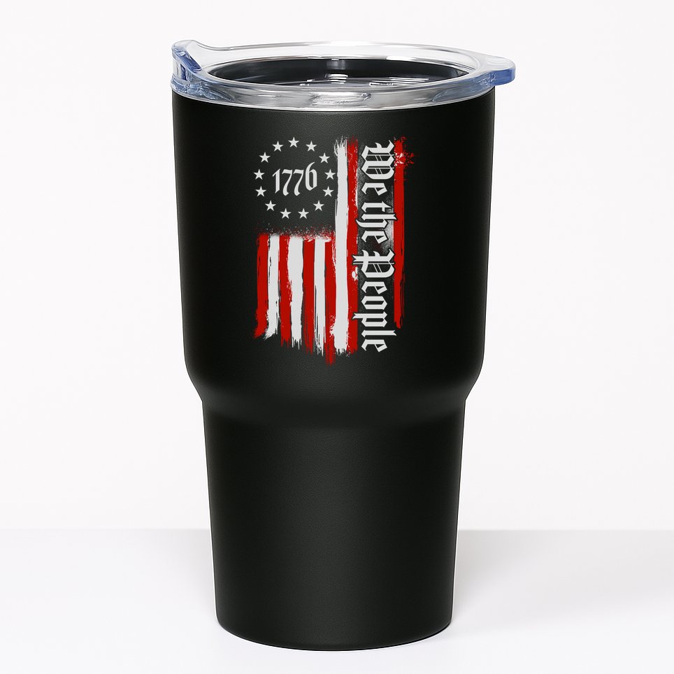 We The People 1776 Distressed USA American Flag Tumbler