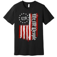 We The People 1776 Distressed USA American Flag Premium T-Shirt