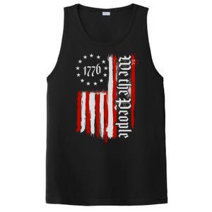 We The People 1776 Distressed USA American Flag PosiCharge Competitor Tank