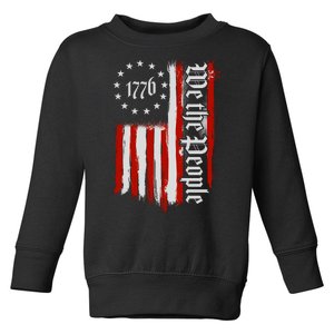 We The People 1776 Distressed USA American Flag Toddler Sweatshirt