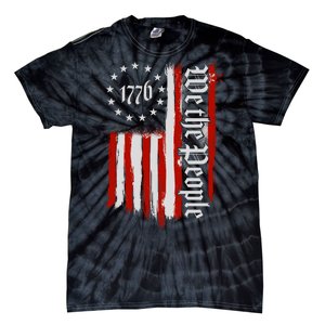 We The People 1776 Distressed USA American Flag Tie-Dye T-Shirt