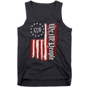 We The People 1776 Distressed USA American Flag Tank Top