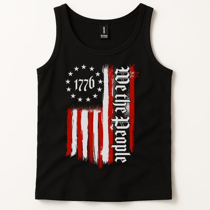 We The People 1776 Distressed USA American Flag Tank Top
