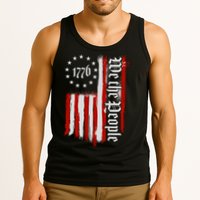 We The People 1776 Distressed USA American Flag Tank Top