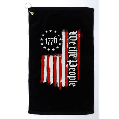 We The People 1776 Distressed USA American Flag Platinum Collection Golf Towel