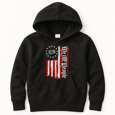 We The People 1776 Distressed USA American Flag Kids Hoodie