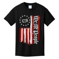 We The People 1776 Distressed USA American Flag Kids T-Shirt