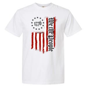 We The People 1776 Distressed USA American Flag Garment-Dyed Heavyweight T-Shirt