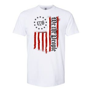 We The People 1776 Distressed USA American Flag Softstyle CVC T-Shirt